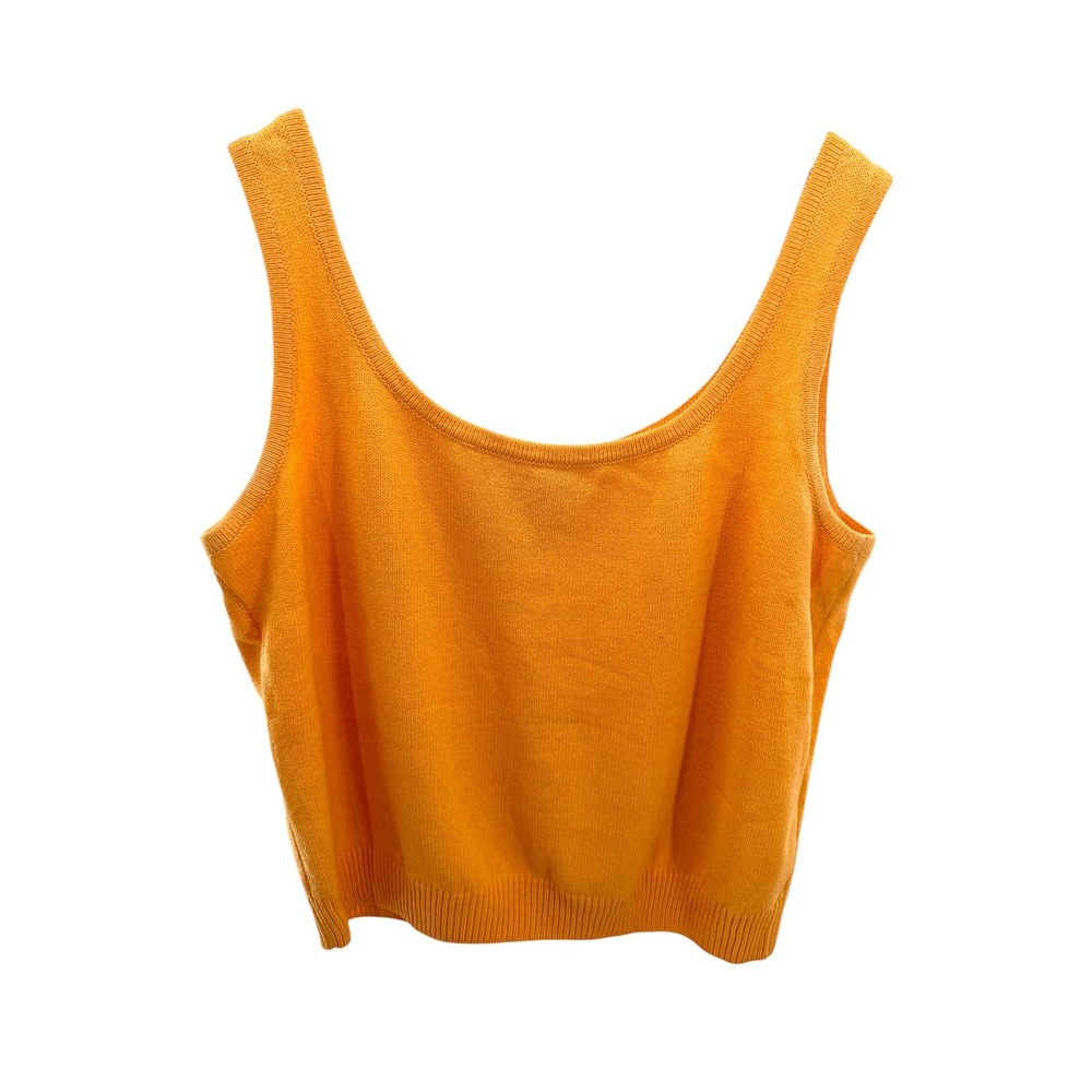 St John Collection Marie Gray Santana Knit Tank Top Shell L Vintage Marigold